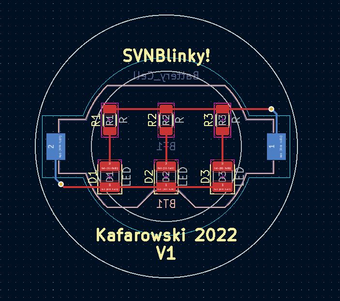 A screenshot of the completed PCB design in KiCAD