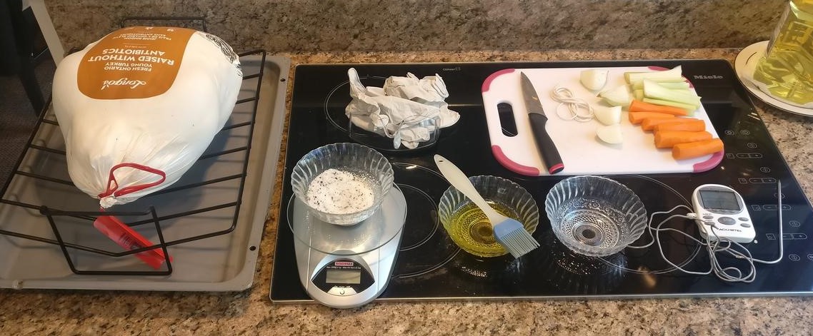A selection of the ingredients in the table above laid out on a counter.
