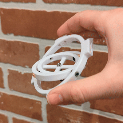 An animation showing a 3d printed gimbal mechanism made with the BIC pencil pivots