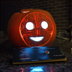 Animation showing multiple lighting emotes of Chat o' Lantern